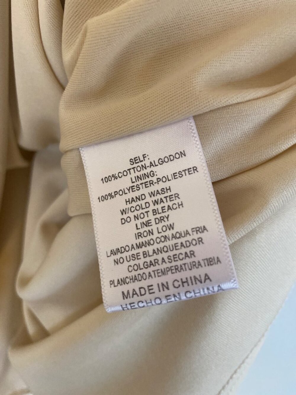 Listicle Beige Scalloped Ruffle Sleeve Cotton Maternity Midi Dress Size M - Picture 10 of 10
